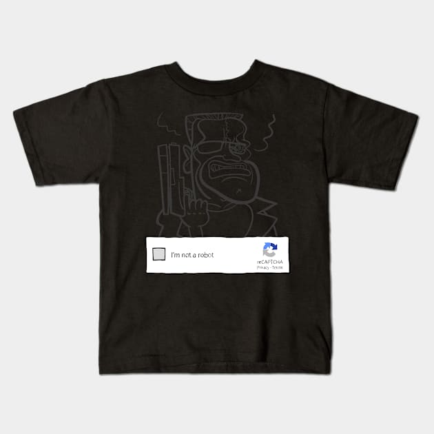 Im Not a Robot (gray) Kids T-Shirt by oscarsanchez